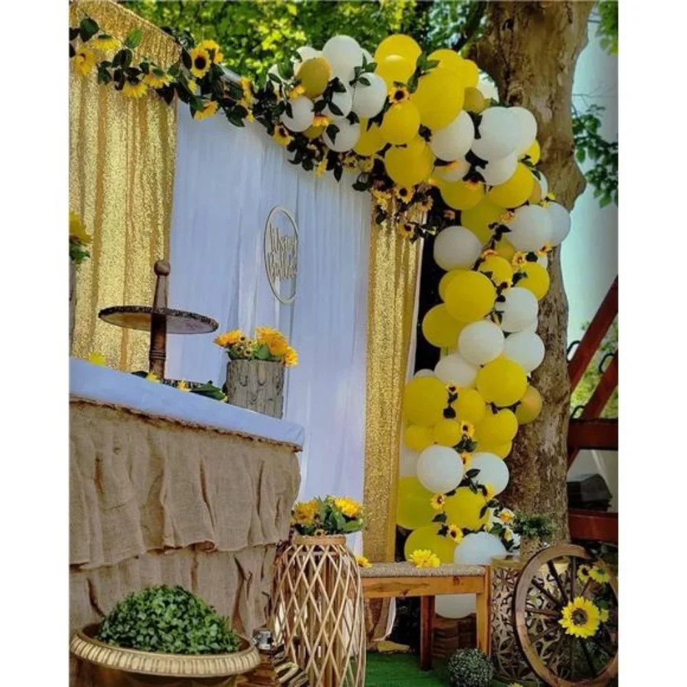 4 Pack Artificial Sunflower Garland Decor Sunflower Vine Hanging Flowers Garland
